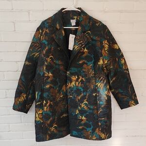 Chico's Brocade Floral Long Jacket Size 4 US 20-22